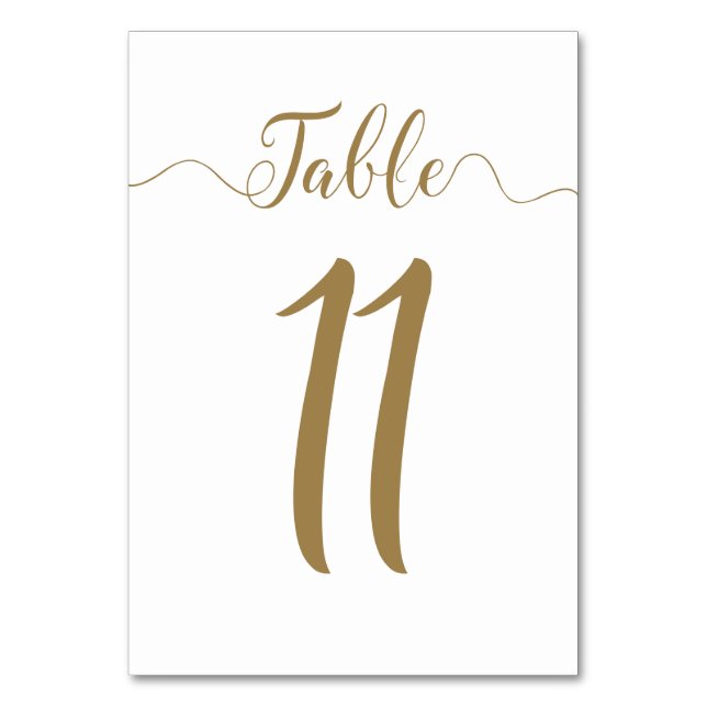 Gold Tischnummer 11 Hochzeiten Tischnummern (Vorderseite)