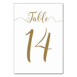 Gold-Tischnummern Tabelle 14 Tischnummer