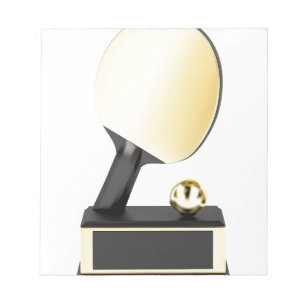 Gold-Tischtennis-Trophäe Notizblock