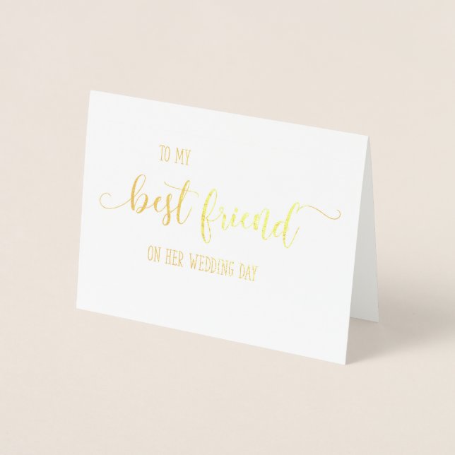 Gold To My Best Friend sur sa carte de jour de mar (Devant)