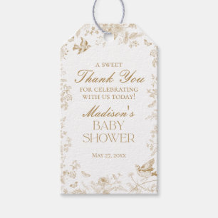 Gold Toile De Jouy Baby Shower Geschenke Geschenkanhänger