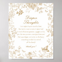 Gold Toile De Jouy Diaper Gedanken Kinderdusche