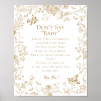 Gold Toile De Jouy Dont Say Baby Showspiel