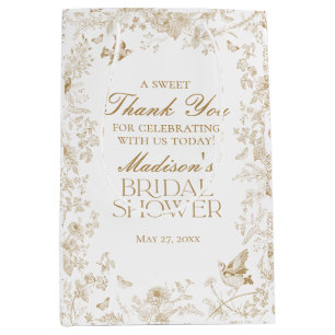 Gold Toile De Jouy Hochzeitsdusche Geschenke Mittlere Geschenktüte