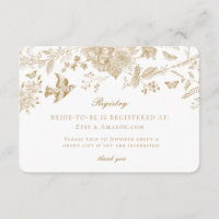 Gold Toile de Jouy Registrierungskarte Einladung E