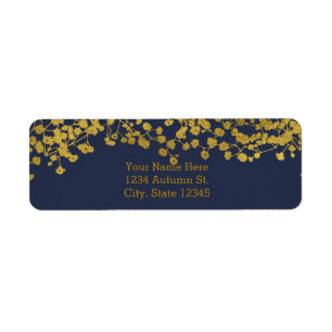 Gold-Ton-Babys Atem Blau elegante Einladung