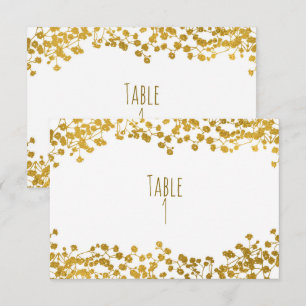 Gold-Ton-Babys-Breath-weiße-elegante-Tischnummer Einladung