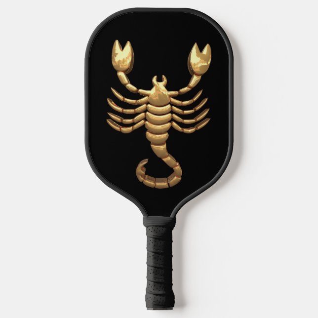 Gold Tone Scorpio Scorpion Symbol Zodiac Pickleball Schläger (Vorderseite)