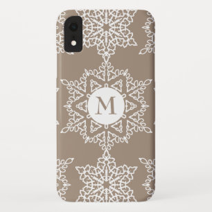 Gold Tone Snowflakes Weihnachtsmonogramm Case-Mate iPhone Hülle