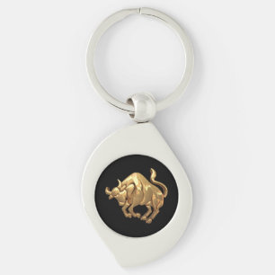 Gold Tone Taurus Zodiac Sign Bull Symbol Schlüsselanhänger