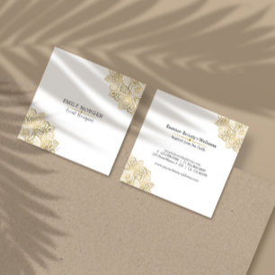 Gold Tones Tribal Paisley Mandala Quadratische Visitenkarte