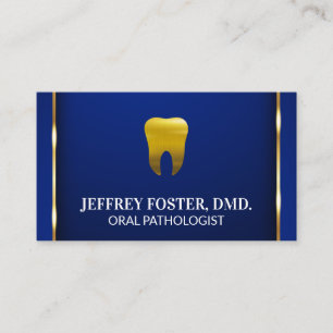 Gold Tooth Logo   Gold Trim Blue Background Visitenkarte