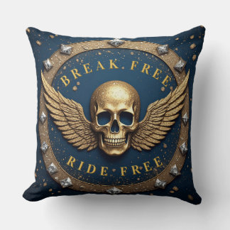 ☠️ Gold-Totenkopf-Heiligenschein-Symbol-Geschenk f Kissen