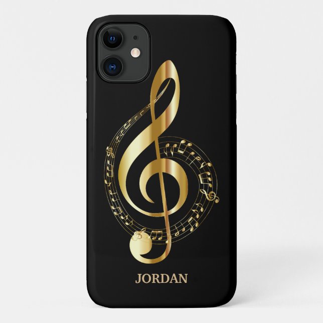 Gold Treble Clef Case-Mate iPhone Hülle (Rückseite)