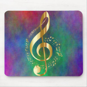Gold Treble Clef farbenfrohe Gestaltung Mousepad