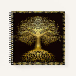 Gold Tree Alte Rustikale Notebook Notizbuch