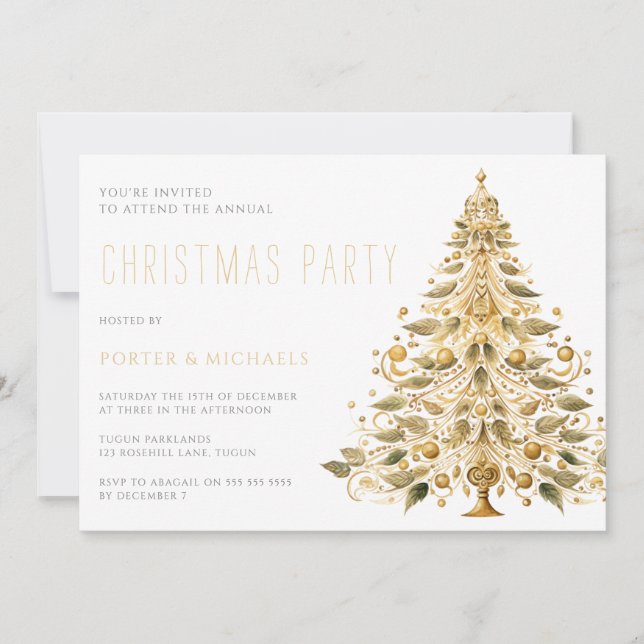 Gold Tree Annual Corporate Christmas Party Einladung (Vorderseite)