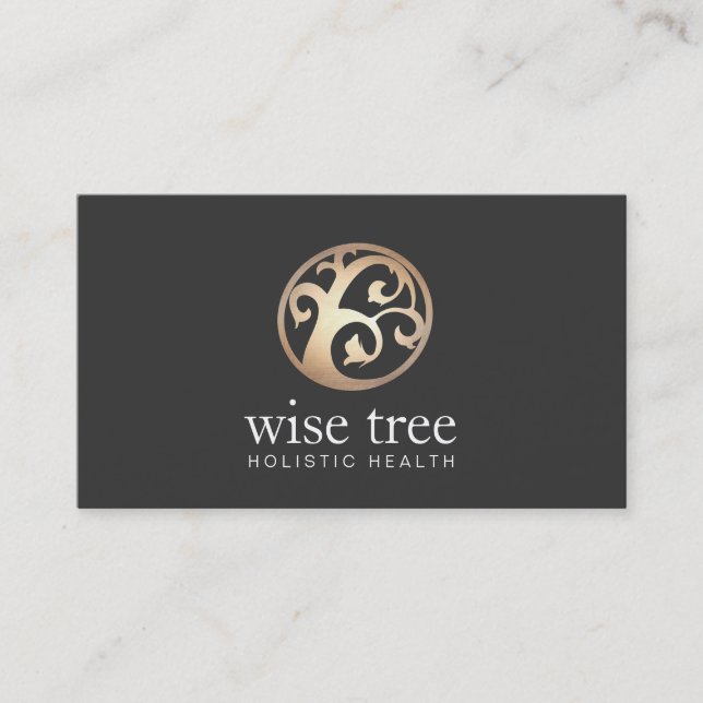 Gold Tree Holistische und natürliche Gesundheit un Visitenkarte (Vorderseite)