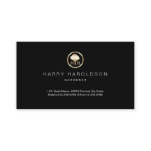 Gold Tree Icon Zuhause Gardener Business Card