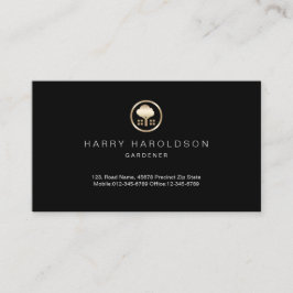 Gold Tree Icon Zuhause Gardener Business Card Visitenkarte
