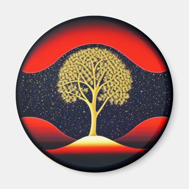 Gold Tree of Life mit dem Magnet "Background" (Vorne)