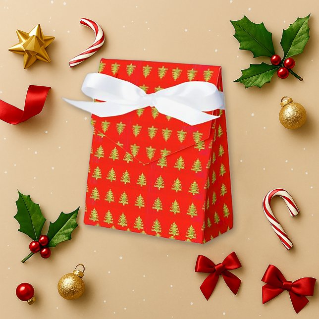 Gold Tree Red Christmas Fevor Box für Leckereien Geschenkschachtel (Von Creator hochgeladen)