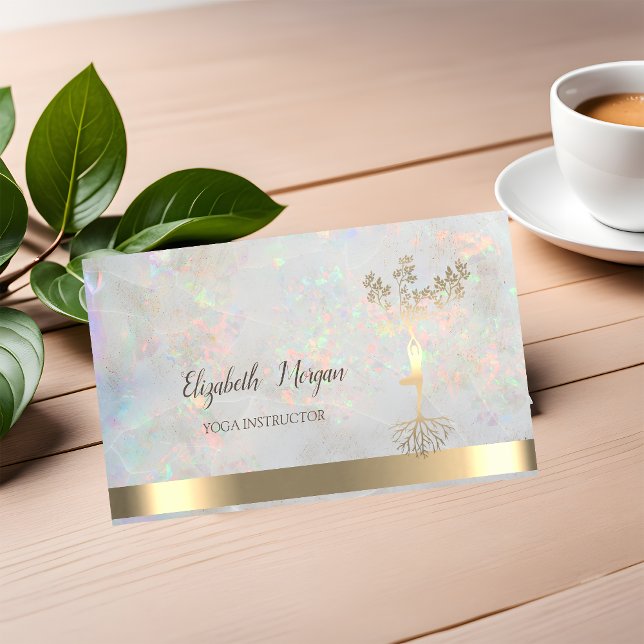 Gold Tree Women Silhouette, Opal Yoga Instructor Visitenkarte (Von Creator hochgeladen)