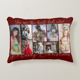 Gold Trendy Family Frohe Weihnachts-FotoCollage Dekokissen