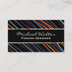 Gold Trim   Farbenfrohe stilvolle Lines Business C Visitenkarte