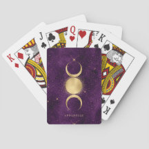 Gold Triple Moon Lila Starry Sky Personalisiert