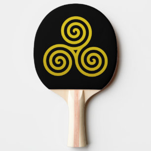 Gold Triple Spirale in schwarz Tischtennis Schläger