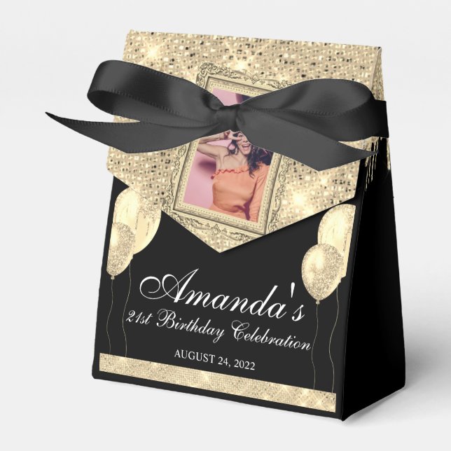 Gold Tropfen Glamour Foto Fevor Box Geschenkschachtel (Vorderseite)