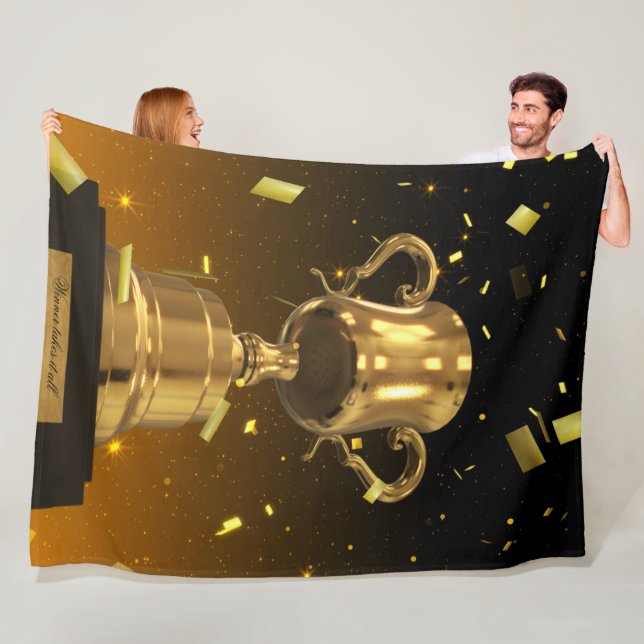Gold Trophy Blanket – Sports Fan Throw Fleecedecke (Beispiel)