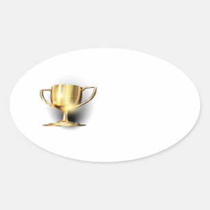 Gold Trophy Ovaler Aufkleber