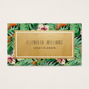 Gold Tropical Blume Event Planner Business Card