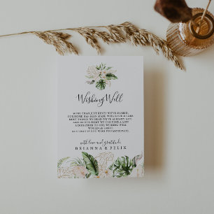 Gold Tropical Foliage Bloral Hochzeit wünschend gu Begleitkarte