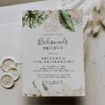 Gold Tropical Foliage Bridesmaiers Brunch Dusche Einladung<br><div class="desc">Die goldgelbe Tropendusche der Brautmädchen lädt zu einem rustikalen Polterabend ein. Das Design besticht durch handbemaltes Aquarellgold und tropisches grünes Blattwerk mit eleganten Blume in Rot.</div>