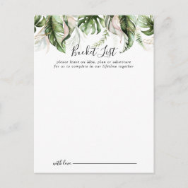 Gold Tropical Greenerity Wedding Bucket List Cards Postkarte
