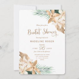 Gold Tropical Pampas Brautparty Einladung