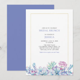 Gold & Tropical Succulents Bridal Brunch Dusche in Einladung