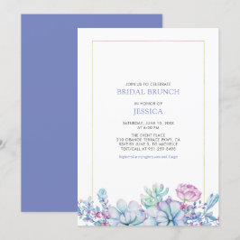 Gold & Tropical Succulents Bridal Brunch Dusche in Einladung