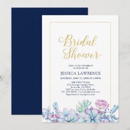 Gold & Tropical Succulents Bridal Polterabend I Einladung