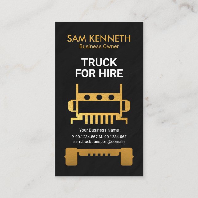 Gold Truck Granite Texture Transportfahrer Visitenkarte (Vorderseite)