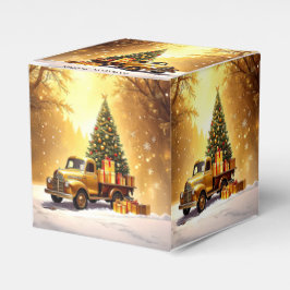 Gold Truck Weihnachtsbaum Holiday Favor Box Geschenkschachtel