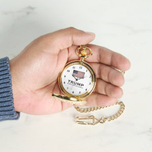 Gold Trump montre de poche - Keep America Great