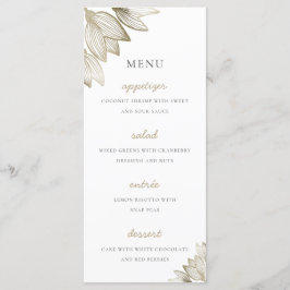 Gold Tulip Blüten | Hochzeit Menükarte