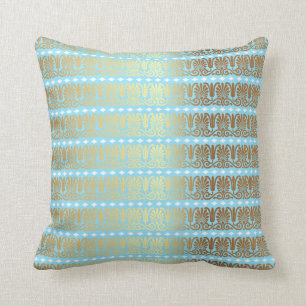 Gold Türkis Aquamarine Blue Metallic Royal Vip Kissen