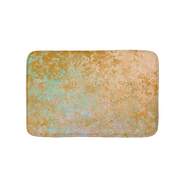 Gold & Türkis Blue Patina Alkohol Alkohol Tinte Ab Badematte (Vorderseite)