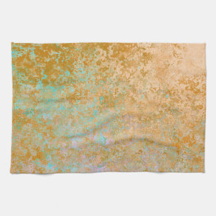 Gold & Türkis Blue Patina Alkohol Alkohol Tinte Ab Geschirrtuch