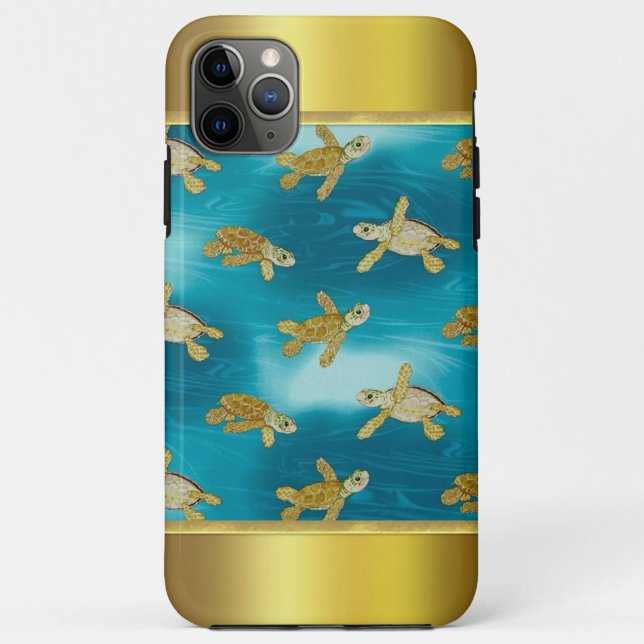 Gold Turtles iPhone 11 Pro Fall Case-Mate iPhone Hülle (Rückseite)